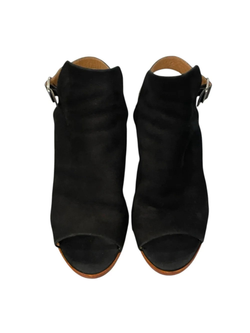Lucky Brand Womens 7.5 Open Toe Slingback Platform Wedge Sandal Bootie Leather